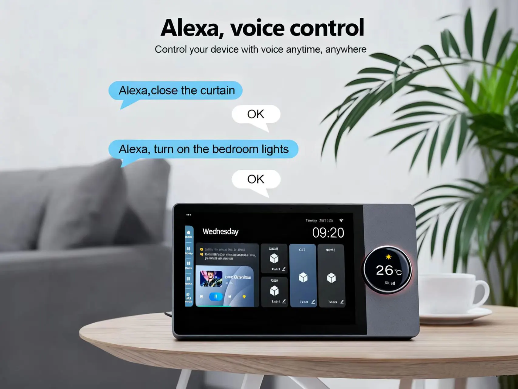 7 Inch  Alexa Smart Home Connected Tablet Smart House 2 Zone Wall Amplifier Music Sound System Smart