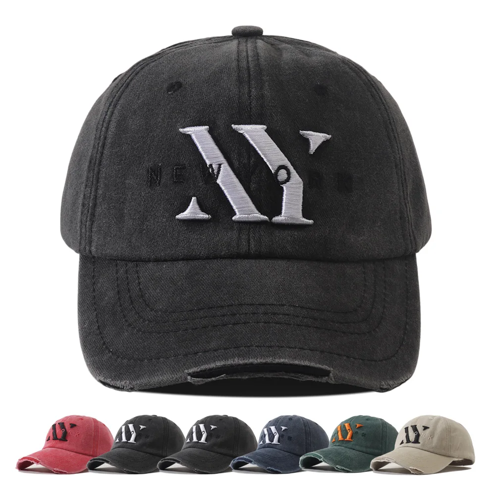 جديد للجنسين نيويورك رسالة مطرزة قبعة بيسبول ظلة خمر استغاثة بلغت ذروتها قبعات للنساء الرجال في الهواء الطلق قبعة الحماية من الشمس #1