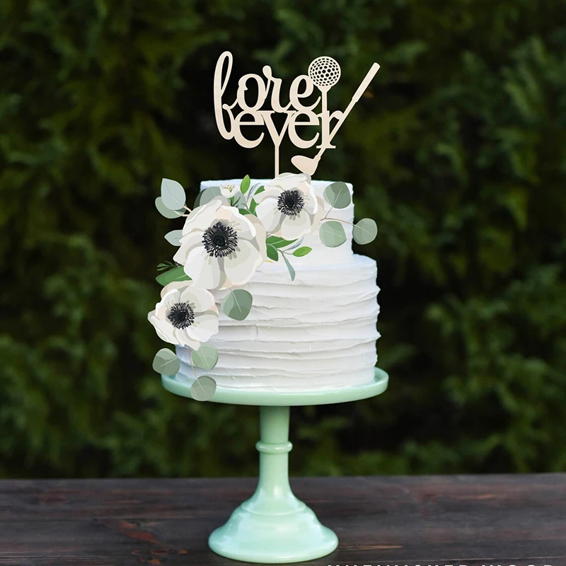 Topper de pastel de boda de Golf Fore Ever, Topper de pastel de Golf, Topper de pastel de boda para golfistas