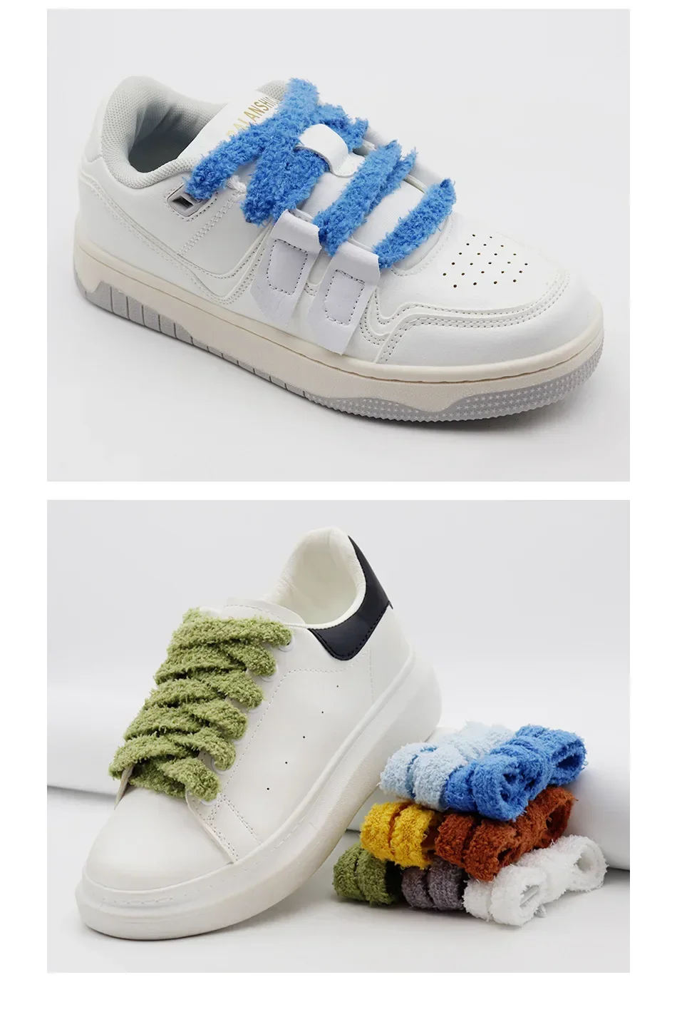 Flache, flauschige Schnürsenkel, 1,5 cm breit, Plüschseil-Schnürsenkel für Schuhe, Freizeitschuhe und Sneaker, 100/120/140/160 cm, Schuhzubehör, Neu – Detail 10
