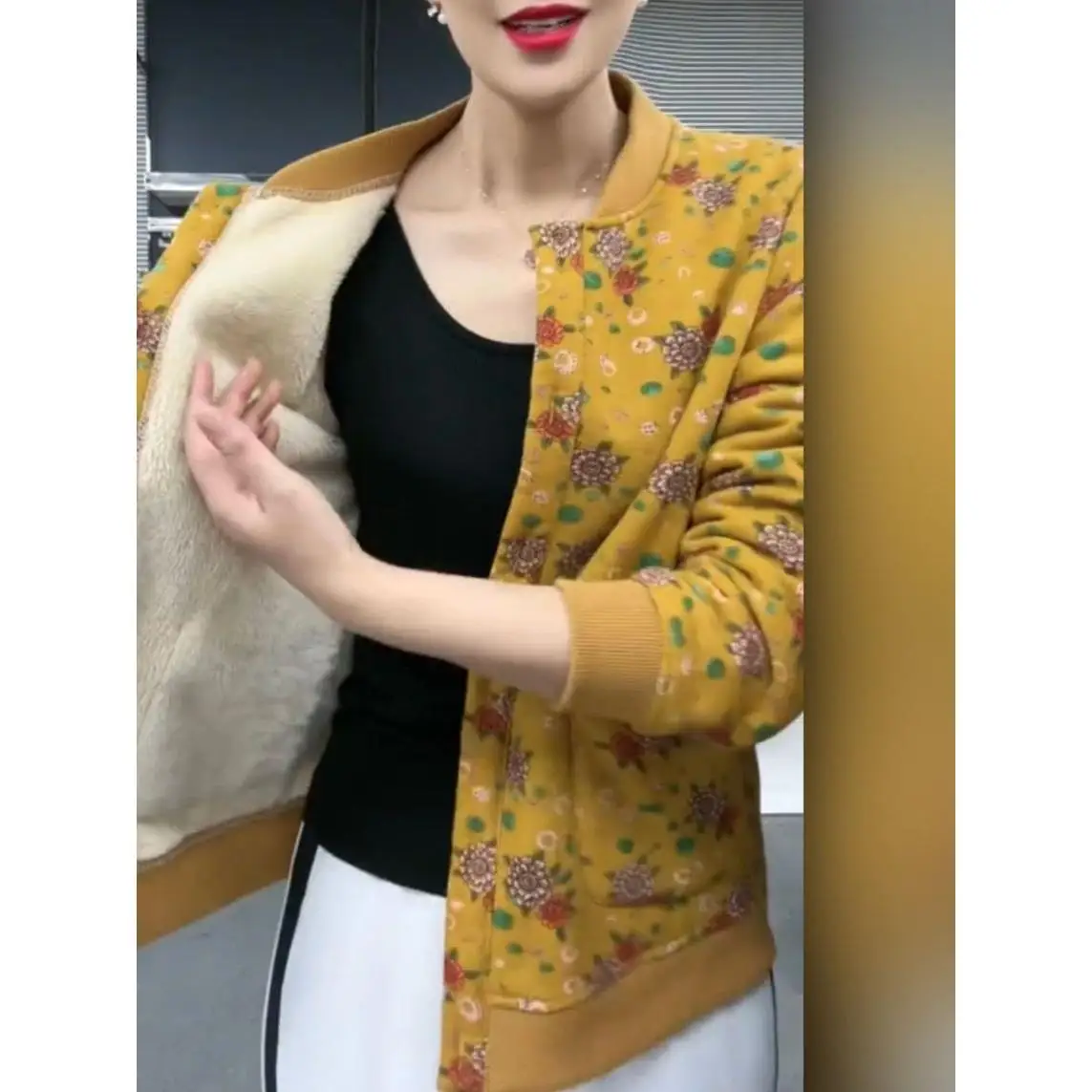 

Женская хлопковая куртка с цветочным принтом, утепленная, осенне-зимняя теплая верхняя одежда, кардиган на молнии с длинными рукавами