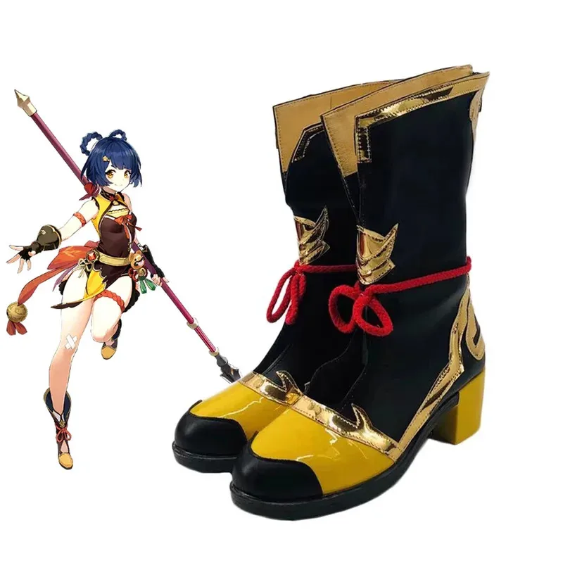 

NewGame Genshinimpact Xiangling Cosplay Boots Comic Game for Con Halloween Party Role Play Costume Prop Lovely Sexy Style Shoes2