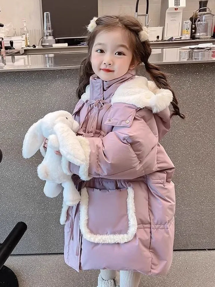

Girls' Cotton Coat, Thickened Cotton CoaT Outerwear Girls' Winter Clothes Girls' Winter Padded Jacket Baby Down Jacket