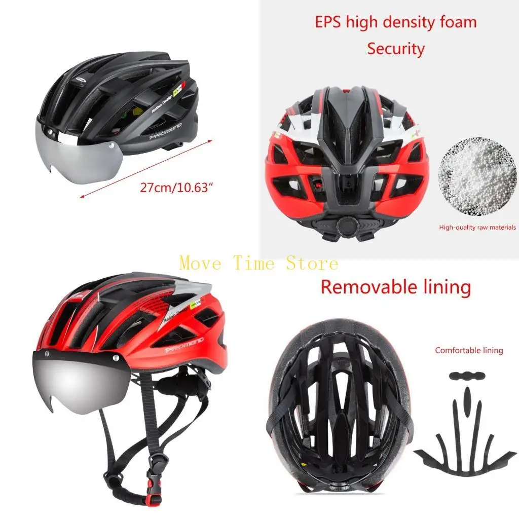 

92ME Helmet Adult Women Men Youth Mountain Bike Street Helmet Cycling Helmet with Goggles Visor Adjustable