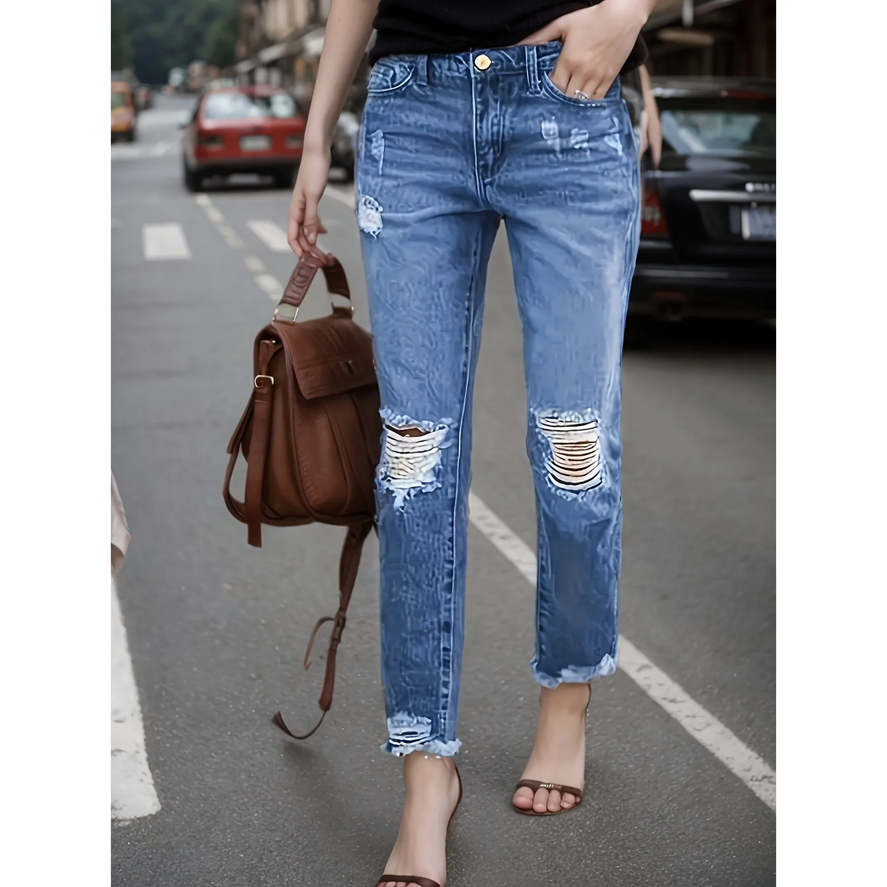 

Модные эластичные джинсы из денима с низкой талией, из ткани PU, суперэластичные, женские, премиум-качества, трендовые, в стиле бойфренд.