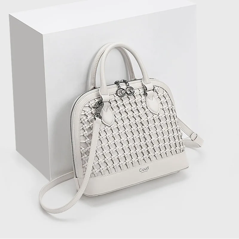 New Fashionable Woven Shoulder Bag, Crossbody Bag, Genuine leather Shell Bag, luxurious Handbag, High-Quality Women's Bag