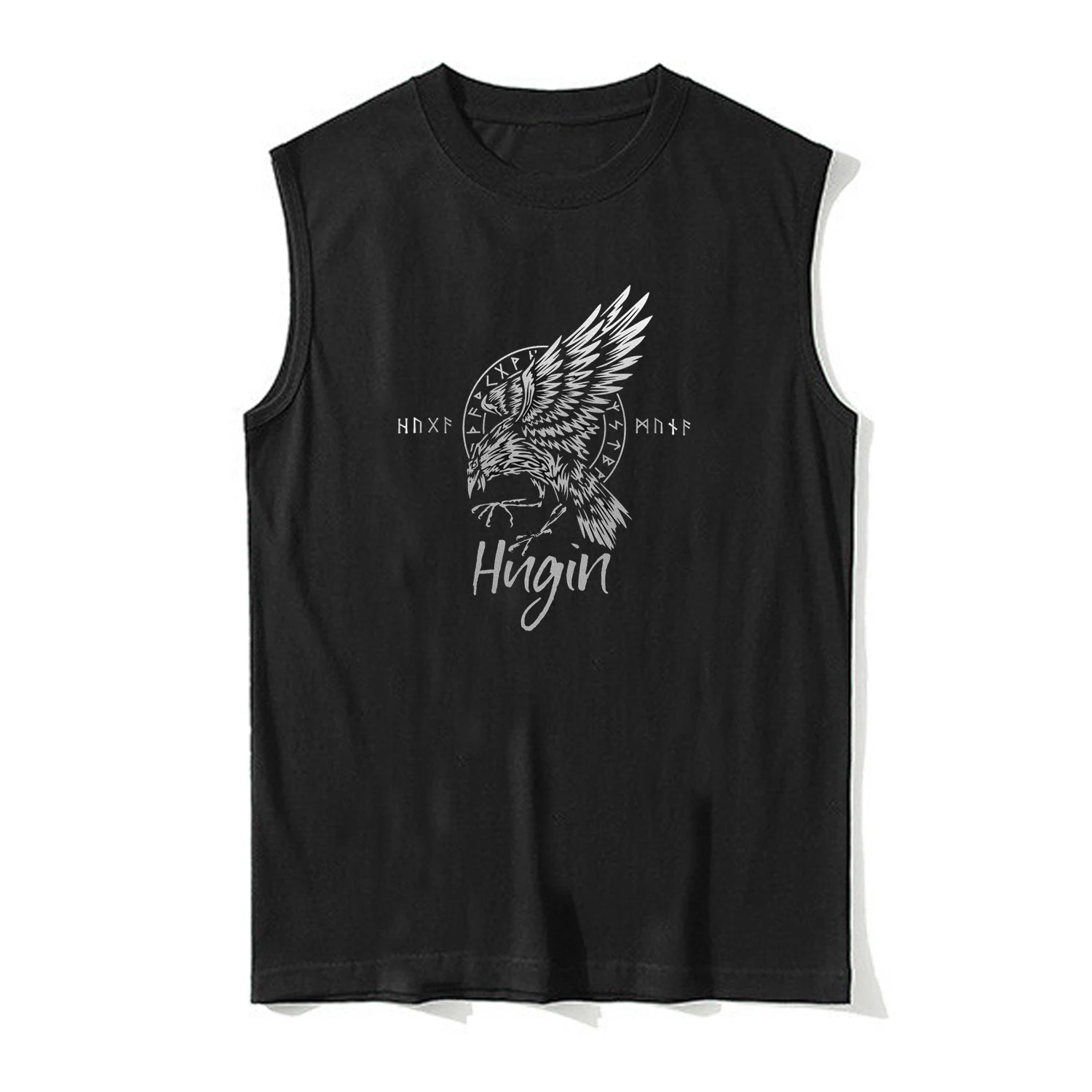 Nordic Style Odin Raven Hugin Rune Norse Mythology Tanktop New 100% Cotton O-Neck Summer Casual Mens Vest Sleeveless T-shirt