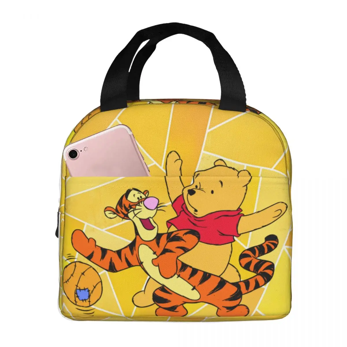 Zipper Closure For Women Winnie the Pooh Lunch Boxes Unique Famous Disney Animation For Work Office Travel Storage Bags