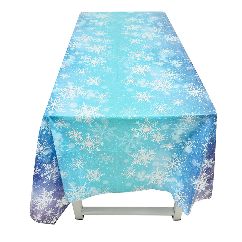Christmas Disposable Tablecloth Ice Snowflake Printing Aby Shower Wedding Party Cake Decoration Navidad Noel Notal New Year 2026