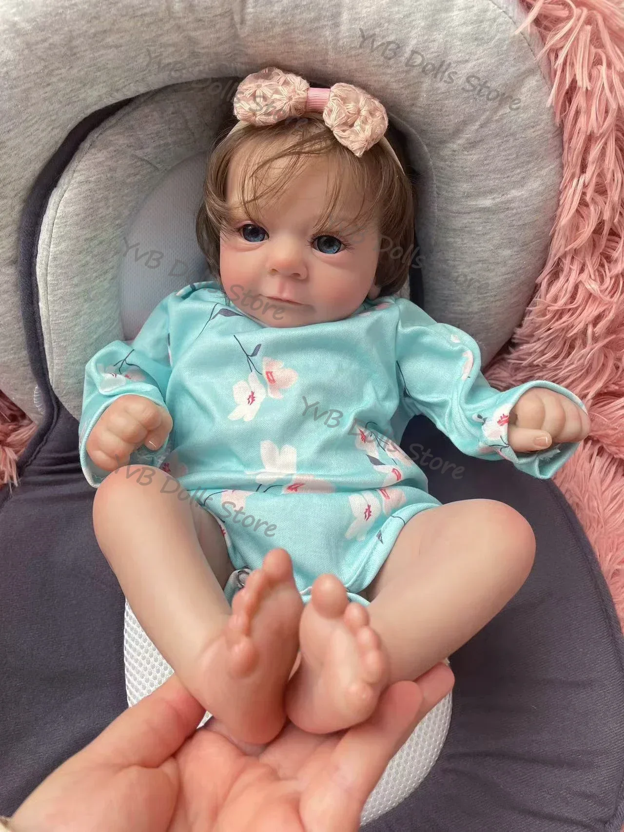 18'' Felicia al geschilderd afgewerkte herboren babypop hetzelfde als afbeelding levensecht zacht aanvoelend handwortelhaar zichtbare aderen