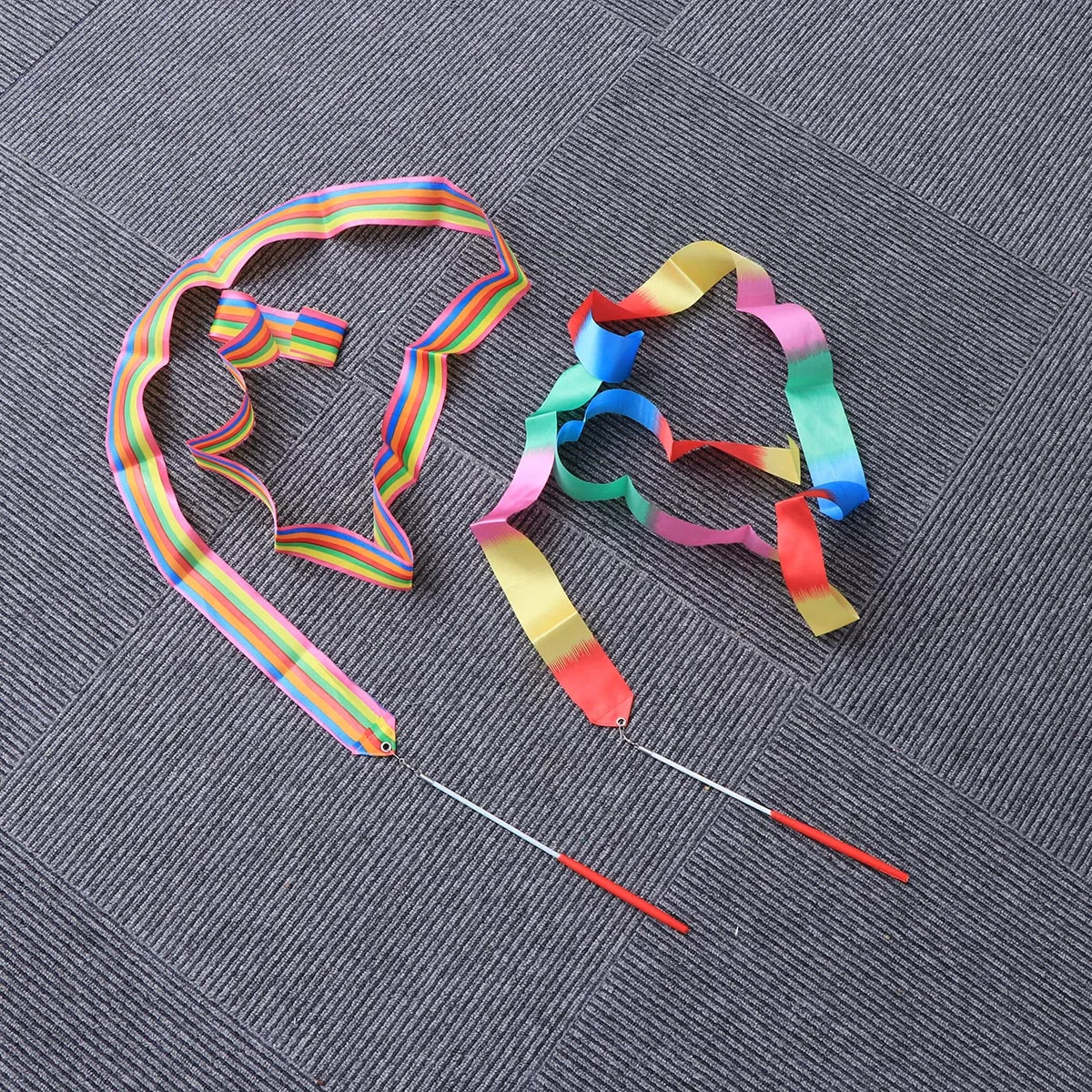 

2Pcs Artistic Gymnastics Ribbons 2M Colorful Dance Streamers for Twirling Training Chinese Oriental Circus Exercise Color Guard