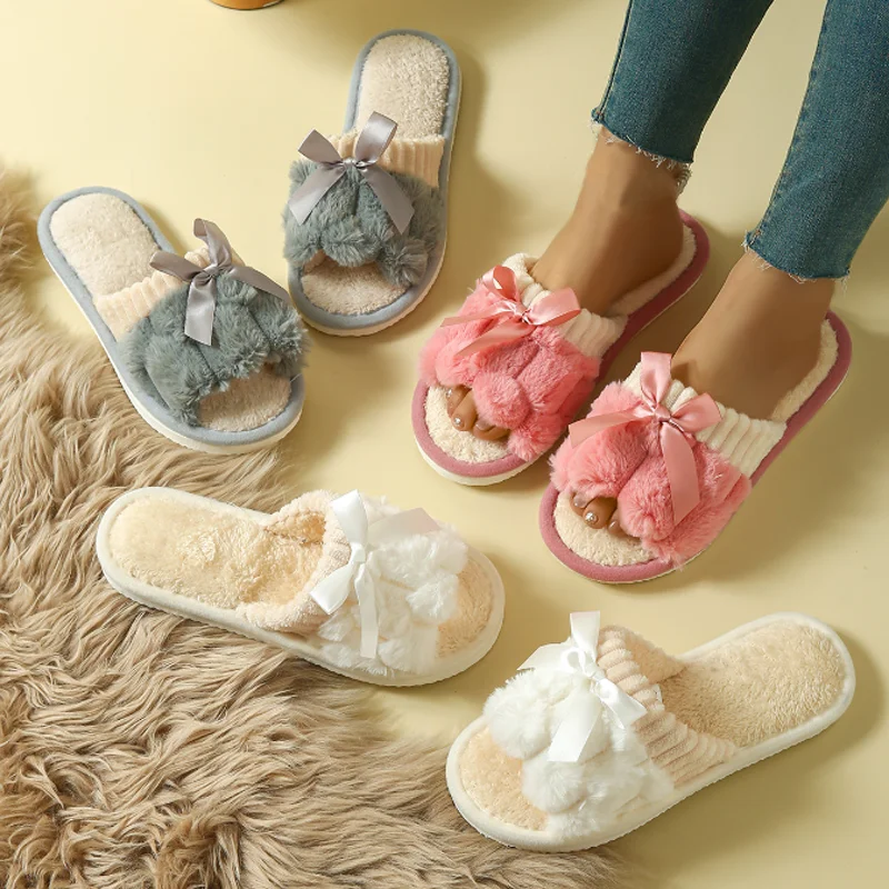 

New home flat bow slippers