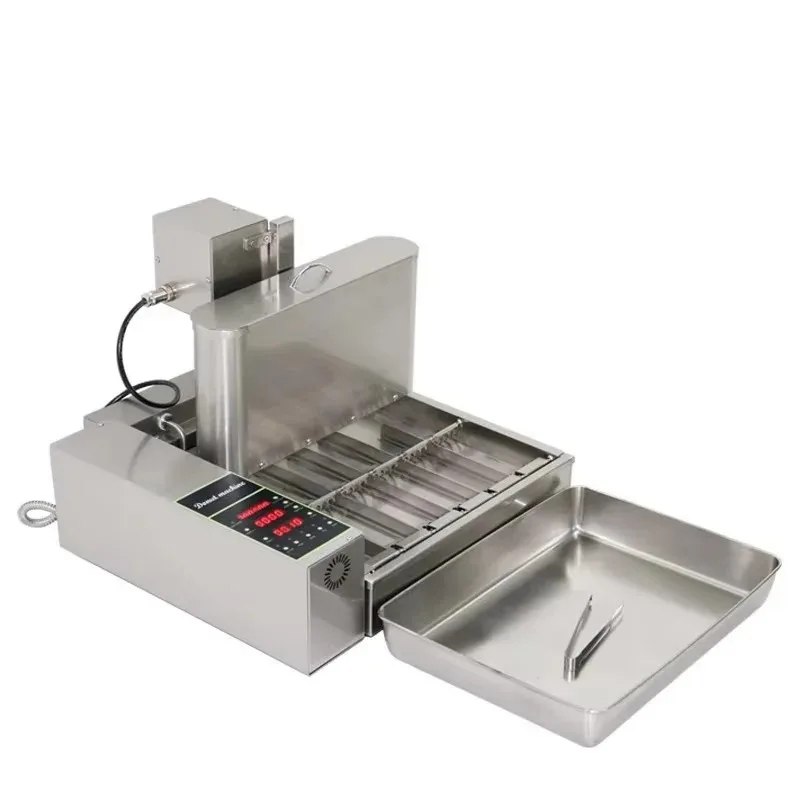 

Новая автоматическая машина для формования и жарки пончиков 2-в-1, полностью из нержавеющей стали, 6 рядов, высокая производительность, электрический нагрев, 220В, для пекарни