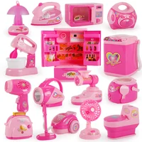Jouets d'imitation d'appareils électroménagers pour enfants : Réfrigérateur, micro-ondes, cafetière, bouilloire, sèche-cheveux pour jeux de simulation en cuisine 2