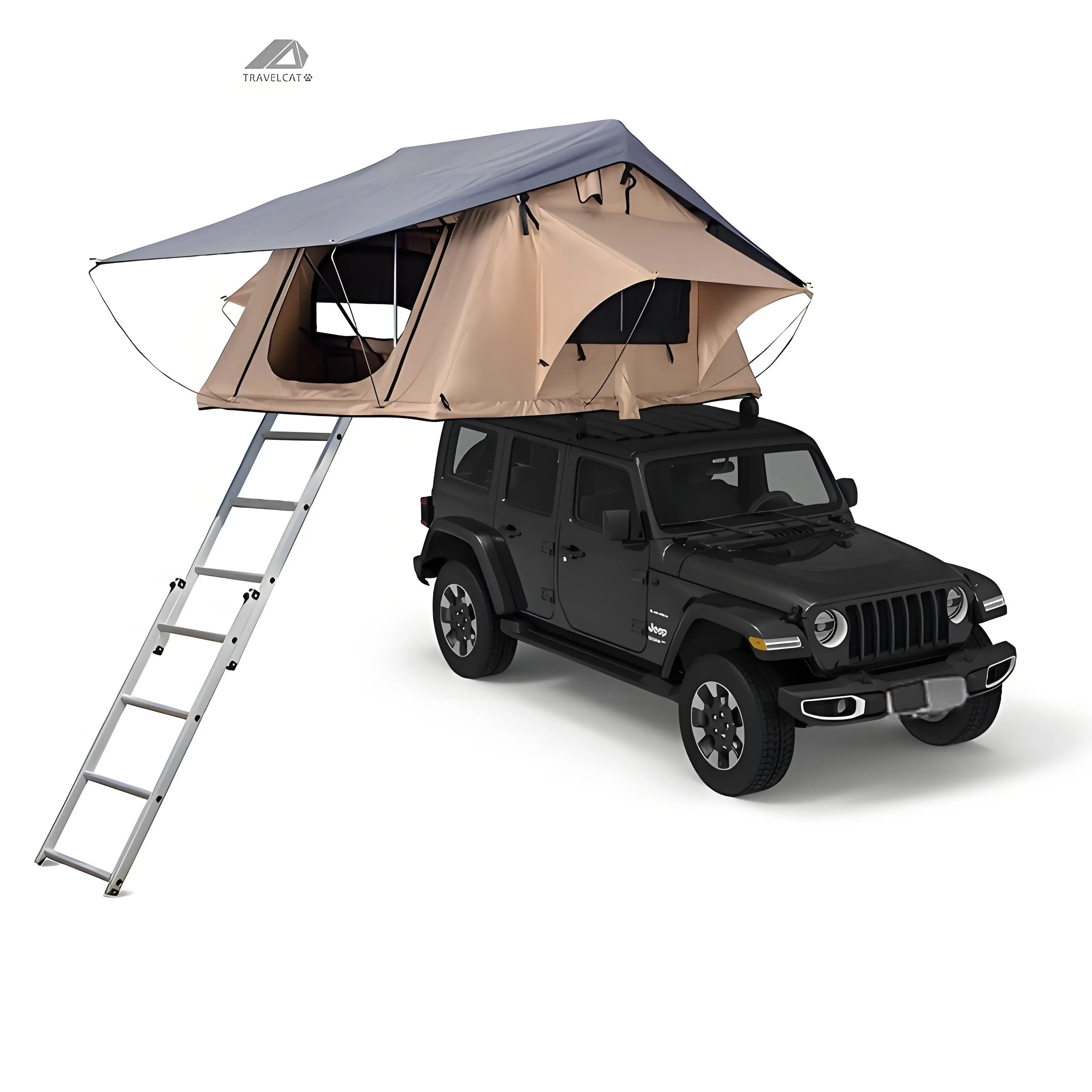 

Waterproof Soft Shell Roof Tent 4x4 Car with Customizable Attachments and Ladder Attachments,Custom