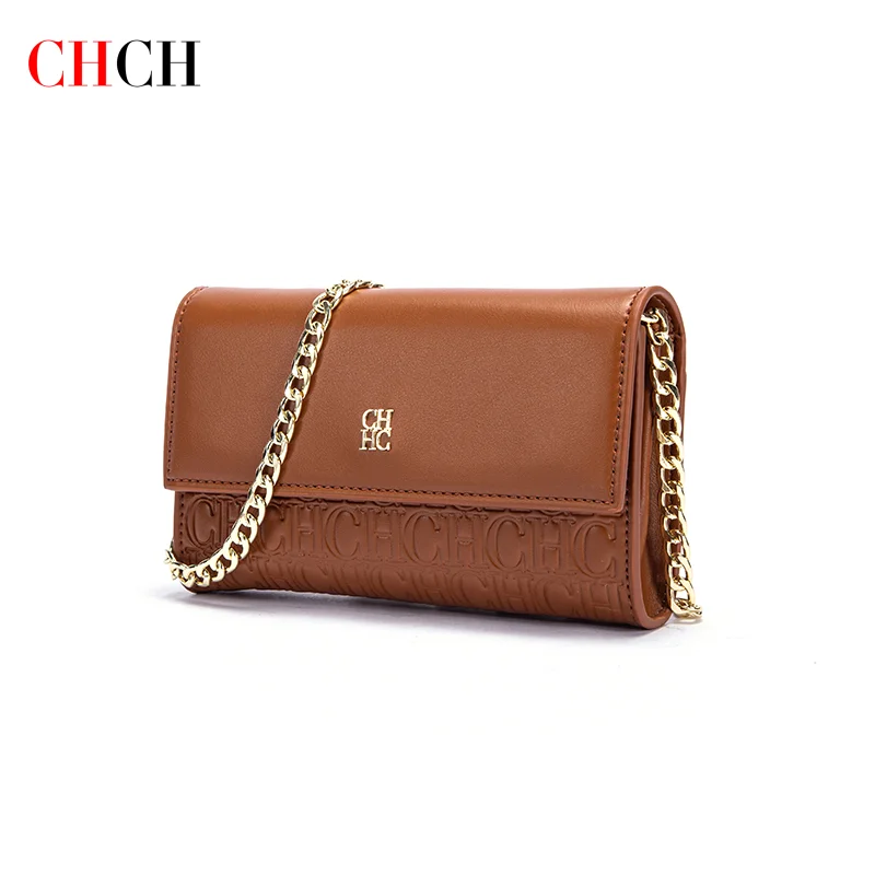 CHCH Women's Shoulder Bag New Magnetic Flip Chain Bag Brown Small