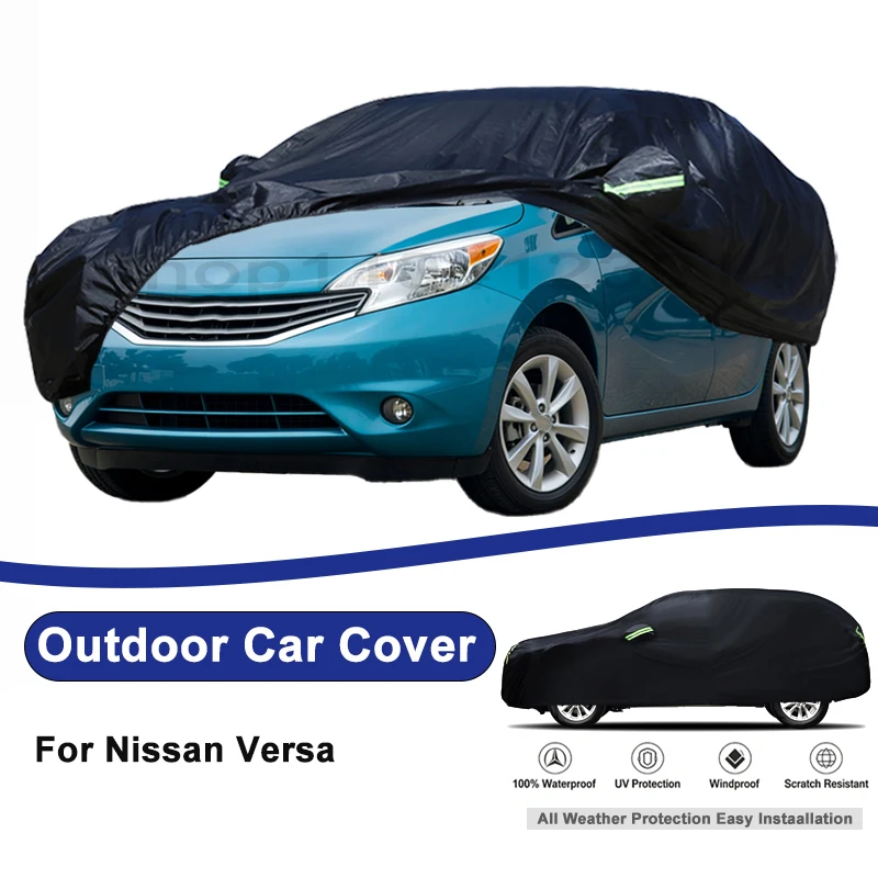 

Outdoor Full Car Cover For Nissan Versa with Reflective Strips Waterproof Snowproof Dustproof UV Protection Auto Accessory