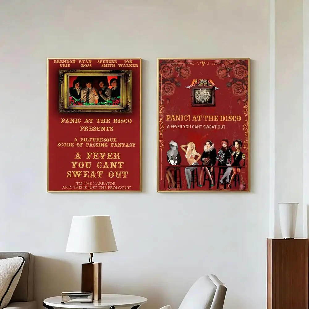 Music Pop P-Panic! At The Disco Poster Peel And Stick Wall Art Self Adhesive PP Waterproof Wall Decor Living Room Bedroom Gift