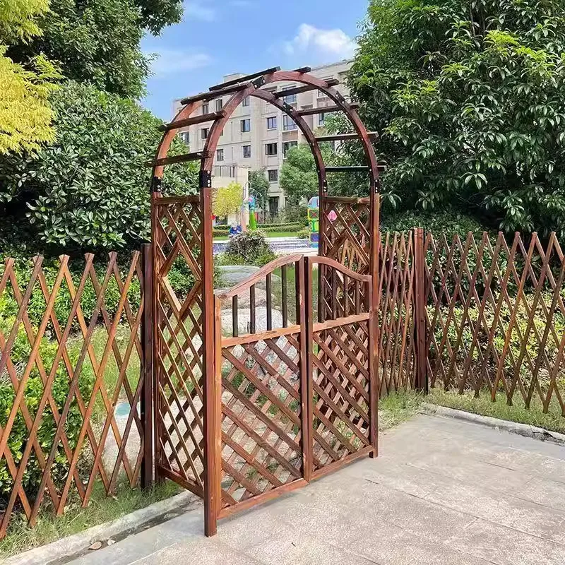 Factory Direct Compatible with Garden Arch Flower Stand Small Corridor Courtyard Climbing Vine Stand Pastoral Balcony Solid Wood