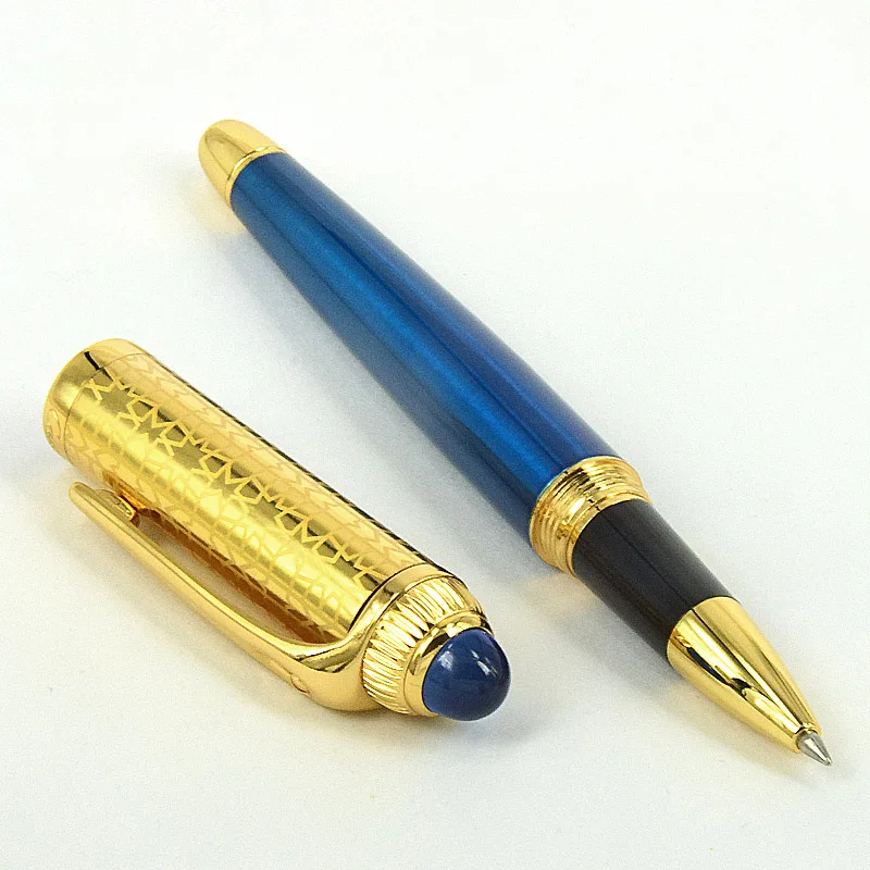 Imagem -03 - Agd Roadster ct Blue Lacquer Barrel Padrão de Estrela Forrado Dourado Caneta de Metal de Luxo Papelaria Clássica Escrita Suave