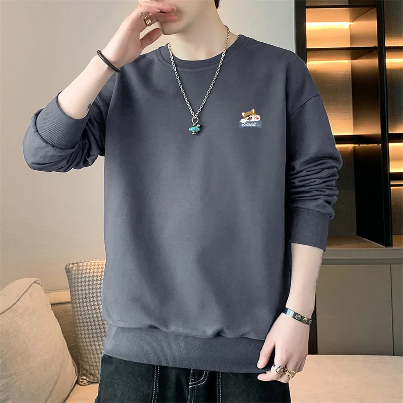 New Autumn and Spring Long sleeved T-shirt for Men\'s Sweater Underlay Shirt for Men\'s Round Neck Pullover Sweater for Men