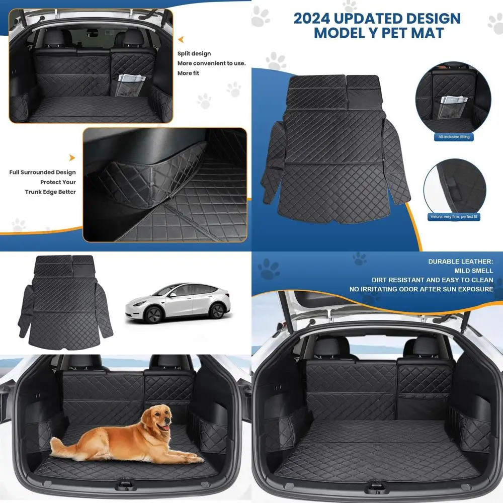 

for Tesla Model Y Trunk Mats Cargo Liner Waterproof Dog Car Seat Covers Protector All-Weather Rear Floor Mat for Tesla Model Y A