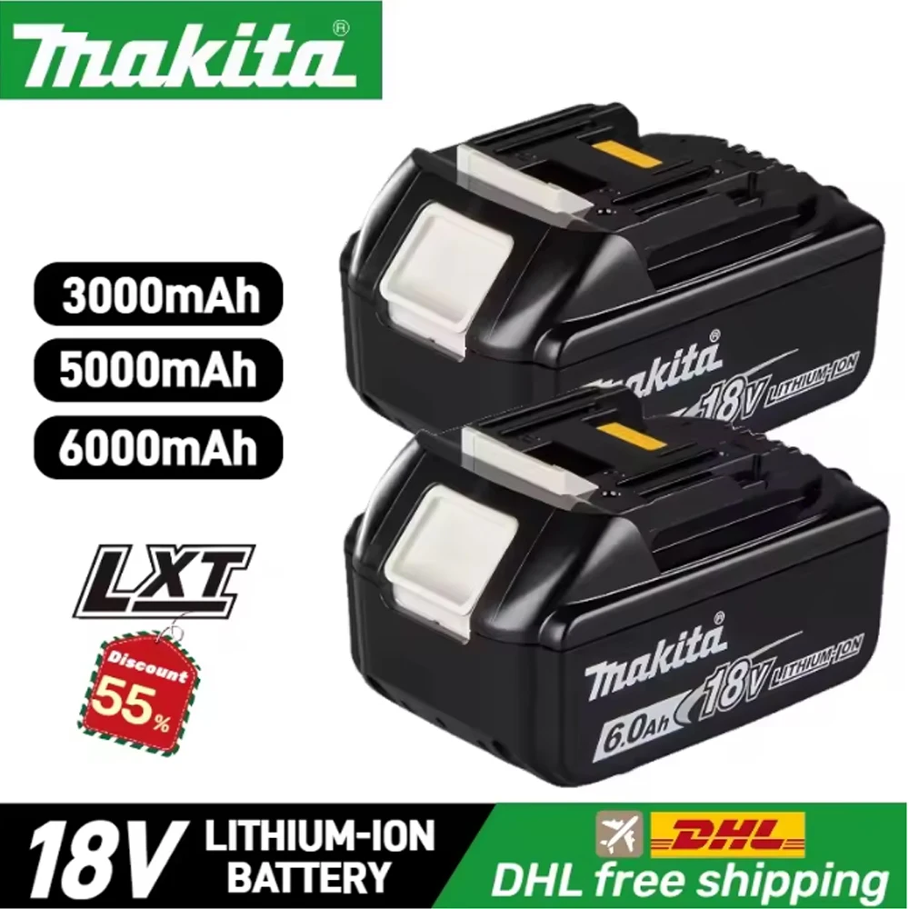 

Original Makita 18V 6A Rechargeable Power Tools Battery 18V makita with LED Li-ion Replacement LXT BL1860B BL1860 BL1850 Charger