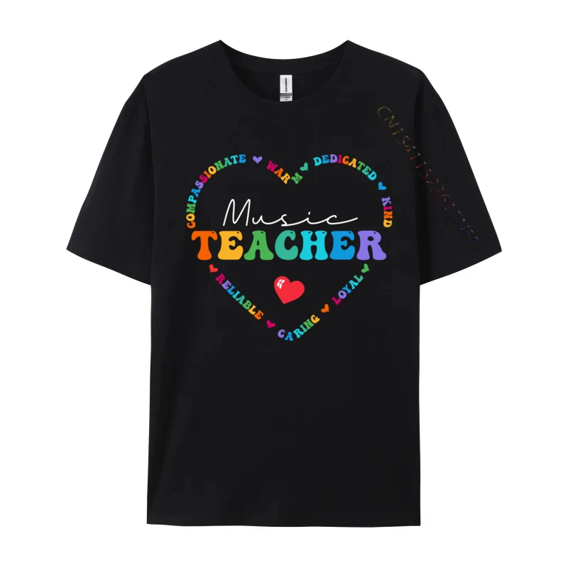 Cute Music Teacher Appreciation Back to School Normal 3D Printed T-shirts Tops T Shirt for Male Coupons Pure Cotton Gift T-Shirt