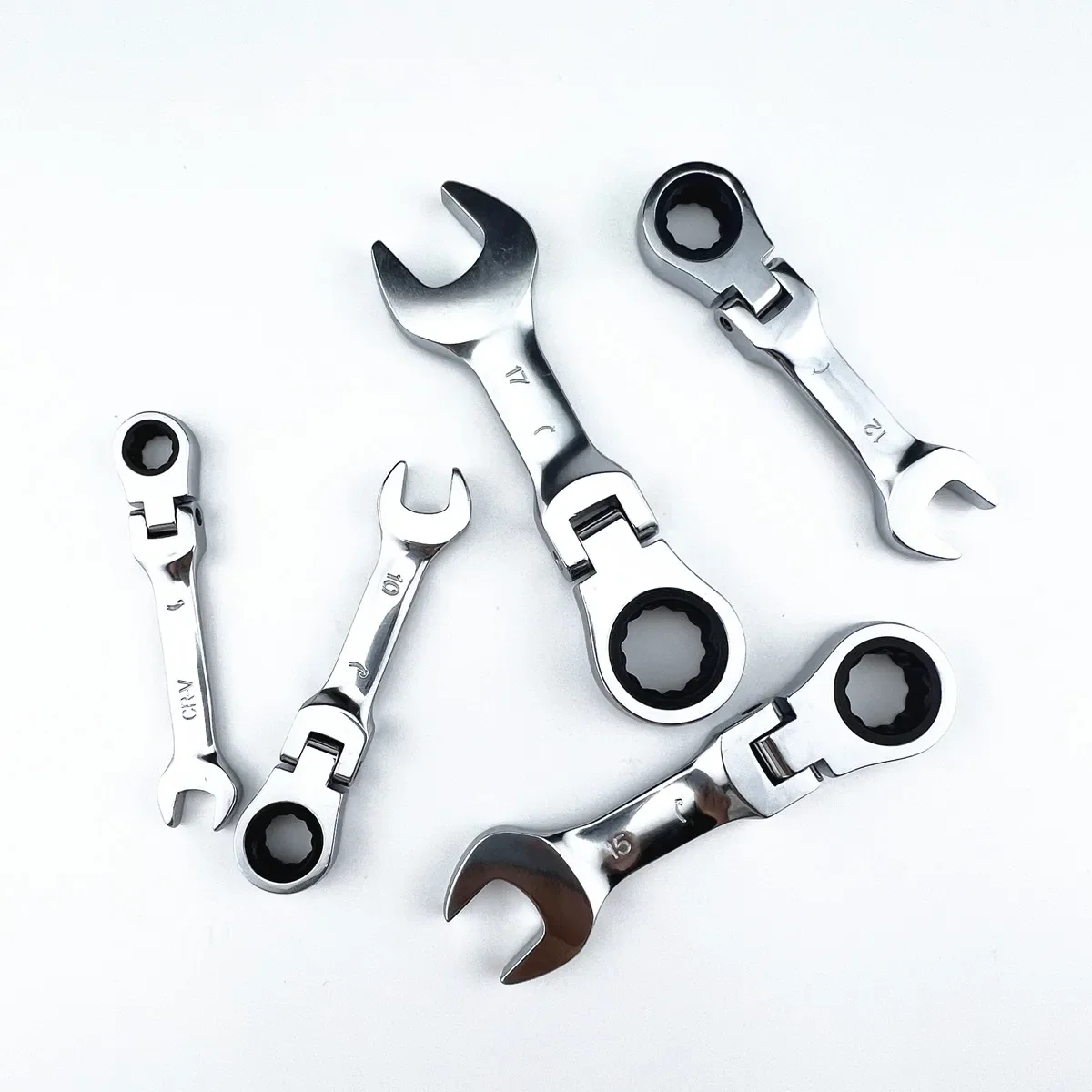 Mini Dual-Purpose Ratchet Wrench with Movable Head, Labor-Saving Short Handle Open-End Spanner Tool for Car Repair Hardware image 2