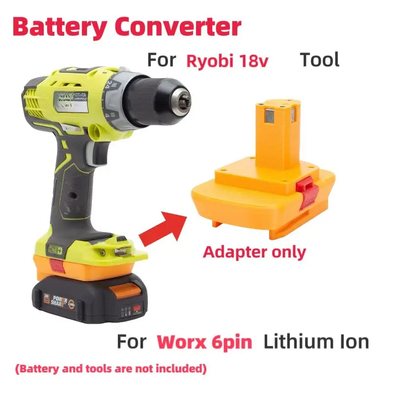 

Battery Adapter For Worx 20V 6PIN Battery Lithium Ion Replace To Ryobi One 18v ConverteR(Battery Tools Are Not Included)