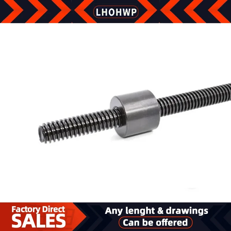 Trapezoidal Screw + Cylindrical Nut Trapezoidal Screw Screw Tr 10 12 16 20 25 28 30 32 36 T Type Screw