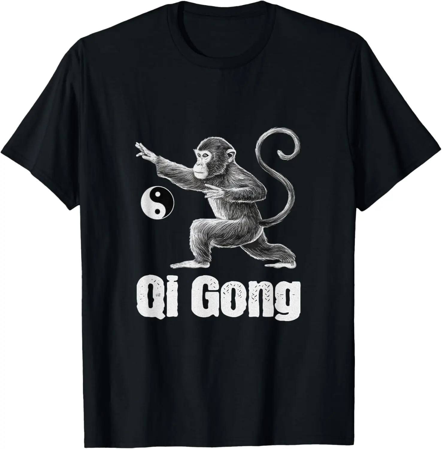 Qi Gong Monkey Yin Yang Tai Chi Life Balance T-Shirt