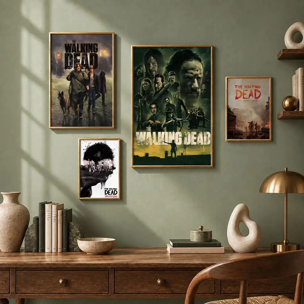 Horror TV Series T-The Walking DeadS Poster HD Self-Adhesive No Residue After Removal Ideal for All Kinds of Wall Decor