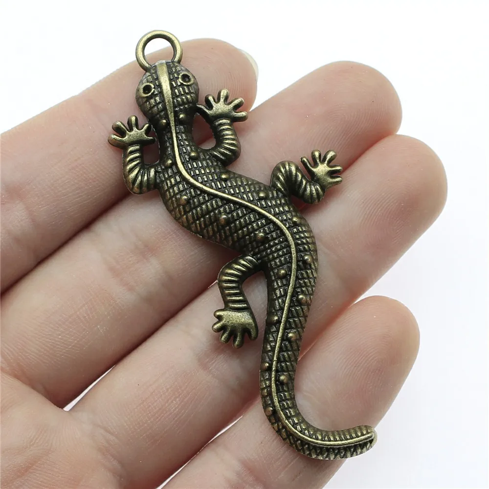 Pendentif Lézard / Salamandre / Gecko En Argent Massif - Bijou Occasion, Style Unique Et Naturel