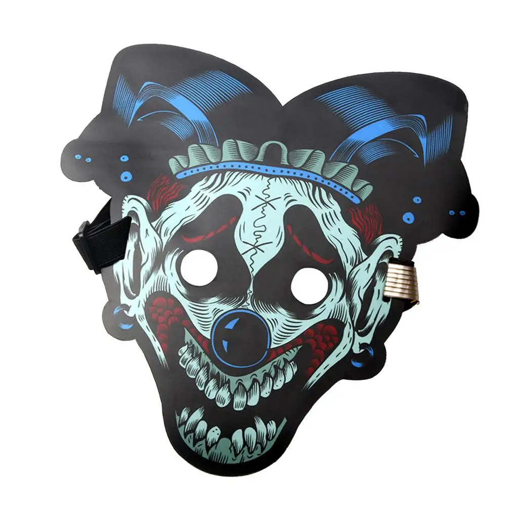 Sound Reactive LED Mask Glowing Full Face Cover Dance Rave Mask Party Costume for Halloween Masquerade