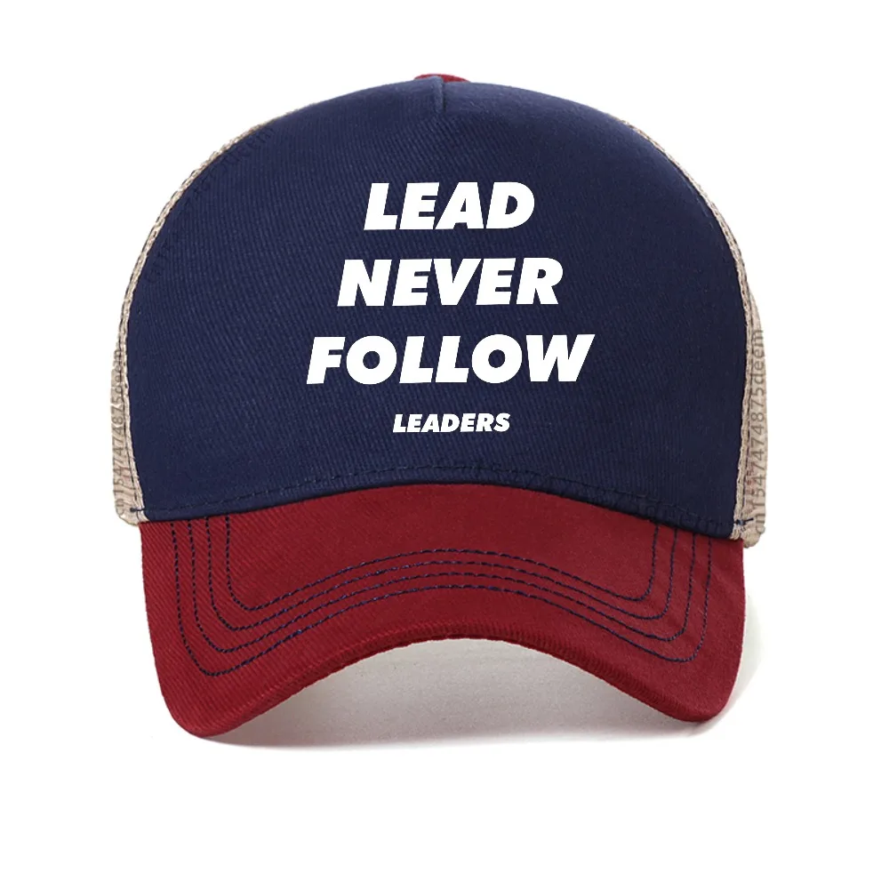 

Lead Never Follow Leaders 3D Printed baseball cap outdoor Unisex Casual mesh trucker caps summer adjustable Snapback hats
