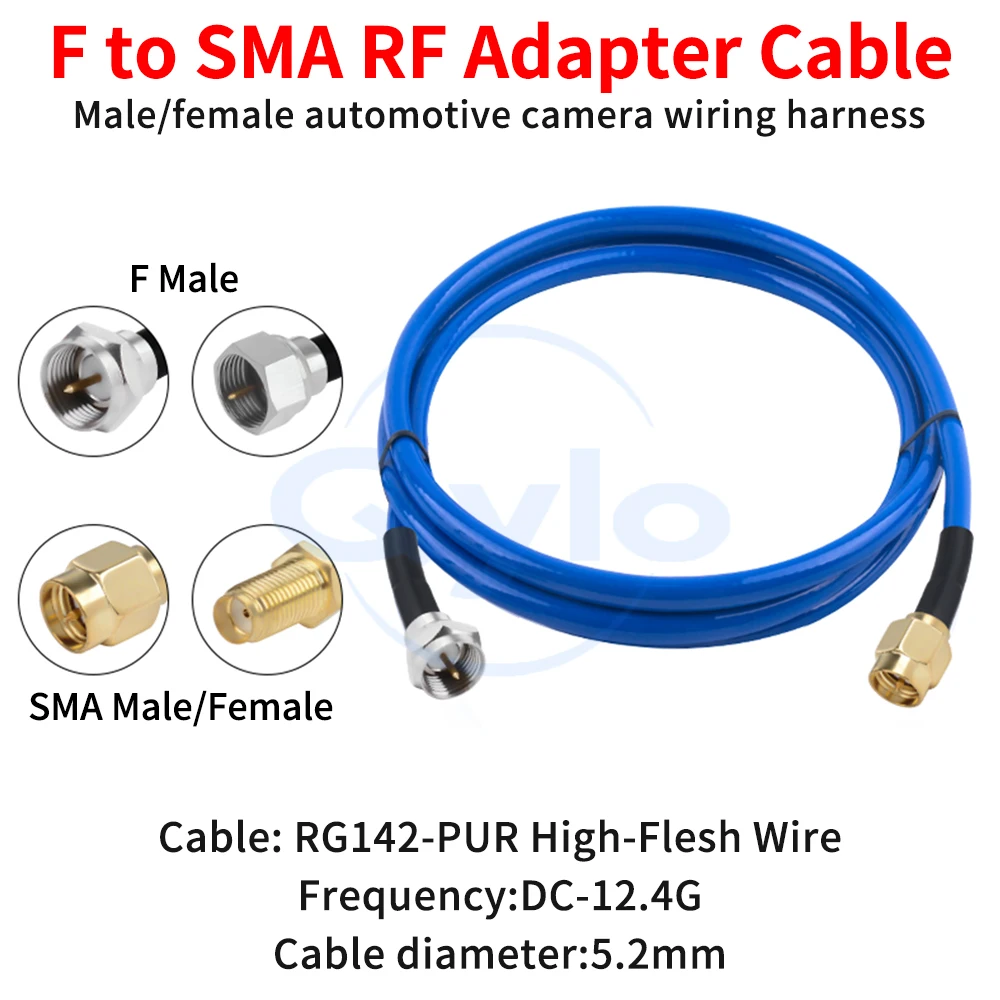 F to SMA RF Test Cable RG142-PUR High Flex Cable F-to-SMA Male / Female High-Frequency Cable F-to-SMA Cable