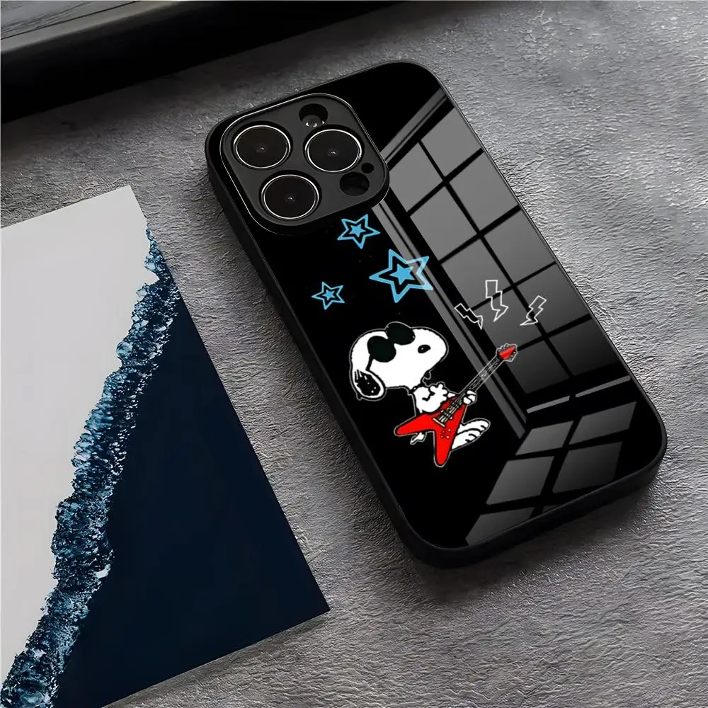 Anime S-Snoopys Phone Case For IPhone 17 Pro Max 15 Pro 16 14 Plus 12 13 Mini 11 Pro Shockproof Glass Cover view 4