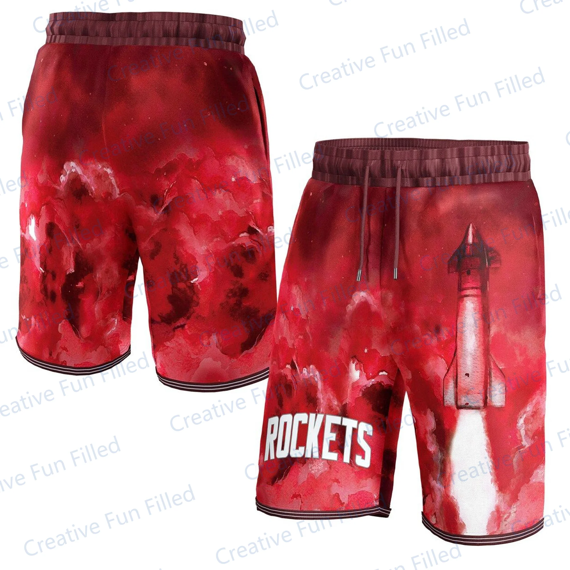 2024 New Arriavl Rocket Launch Basketball Edition Vest Fans Kit Special Rocket Jersey Basketball Beach Shorts Kit For Adult/Kid