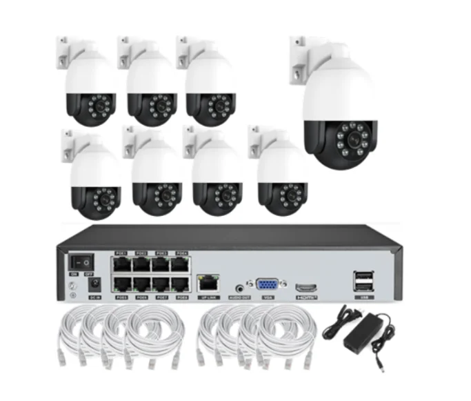 

Outdoor EseeCloud Full Color 8CH 4MP 4K POE NVR KIT IP POE Surveillance System 2-Way Audio PTZ Dome CCTV Network Camera