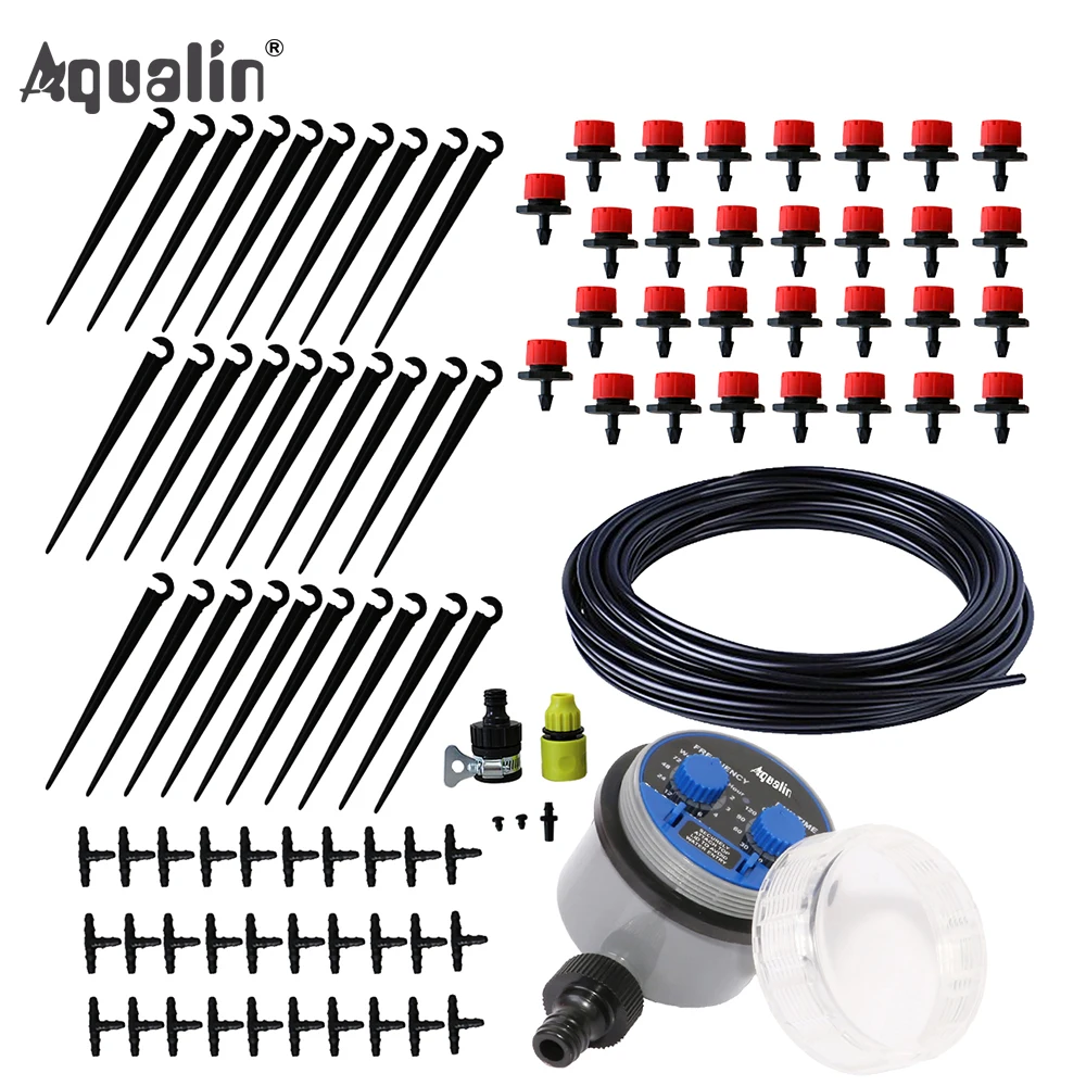 25m Garden DIY Automatic Watering Micro Drip Irrigation System Garden Self  Watering Kits with Adjustable Dripper #21025I