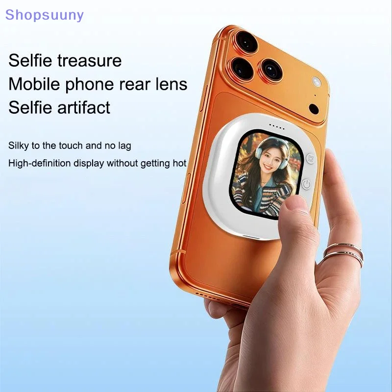 [SU]Mini Wireless Magnetic Phone Screen Projector Mobile Phone Rear Camera Selfie Video Camera For Vlog Live Selfie Screen[SU]