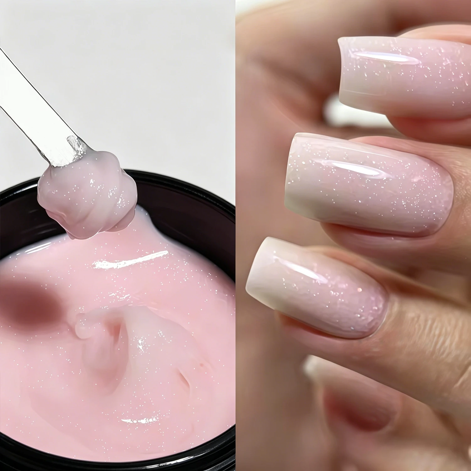 HL 20g Nails Gel Builder Nalil Tpo Free Self Leveling Gel for Nail Extension Construction Pink Shade LED Gel