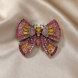 Fashion Crystal Butterfly Brooch for Women Girls Rhinestone Sequin Corsage Insect Lapel Pin Badges Jewelry Gifts