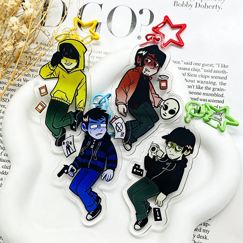 ‌‌Anime Slenderman‑Inspired Marble Hornets Masky Hoodie Jay Tim Alex Brian Cosplay Keychain Acrylic Keyring Key Chain Accessory
