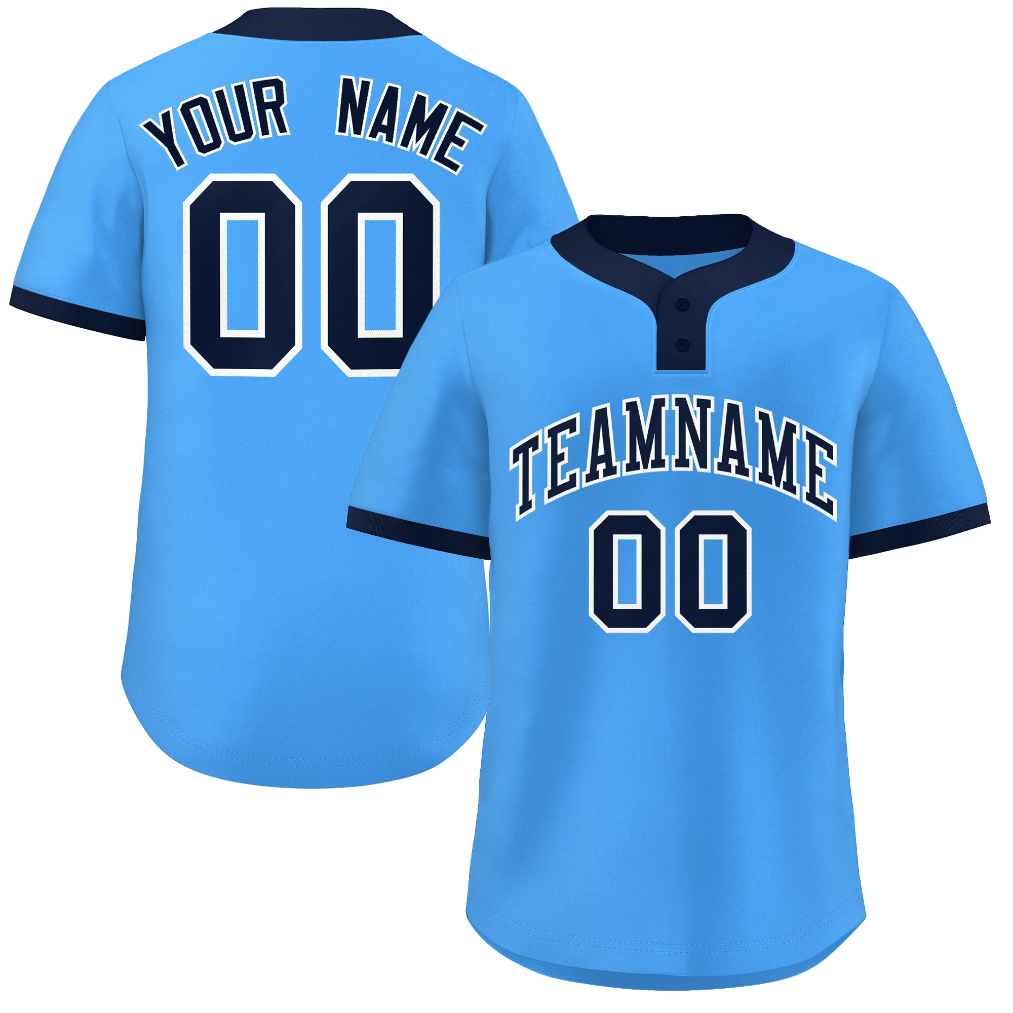 

Personalzied Baseball Jersey Two Button Printed Team Name Number Sublimation 90s Game Baseball Shirt