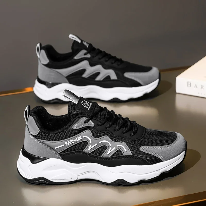 Men's Sneakers 2024 Fashion Men Sports Shoes Comfortable Trendy All-match Male Thick Soled Outdoor Casual Breathable Tenis Shoe