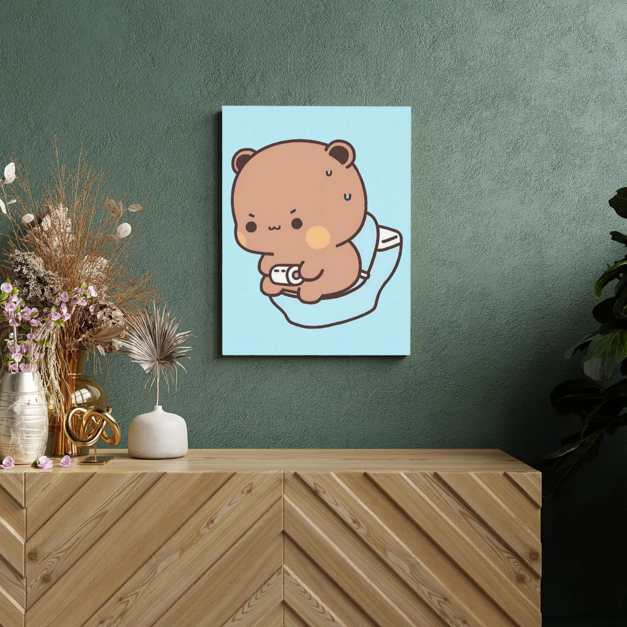 Unframed Canvas Wall Painting Funny Bubu Wall Decor Apartment  Home Decoration Gift Customerized Painting 12x16inch,