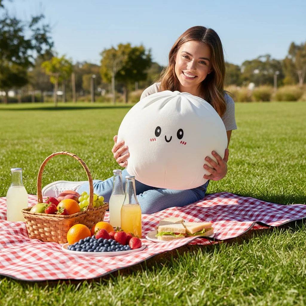 Großes Gedämpftes Brötchen Quetschspielzeug, Große Squishies Anti-Stress-Reliever Fidget Toy für Erwachsene und Kinder, Geburtstagsgeschenk, Weiches Lebensmittel-Kissen Deko