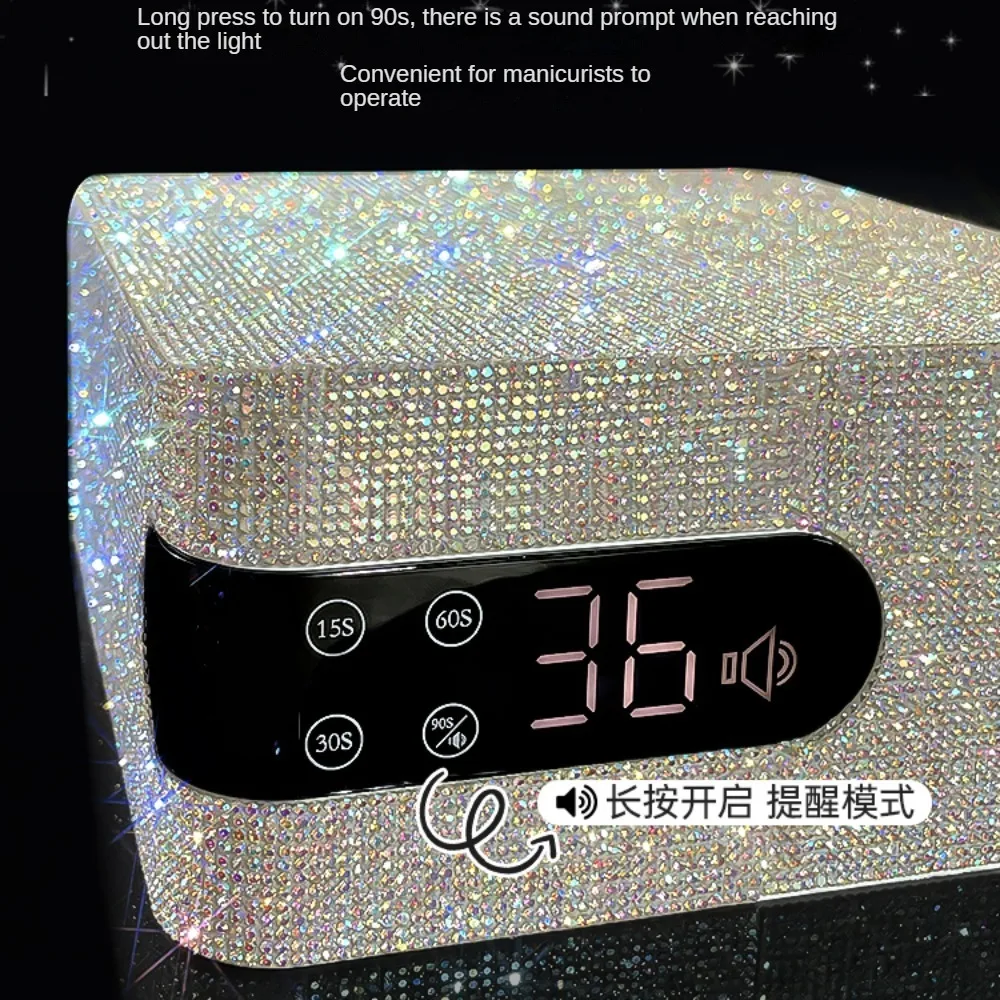 New Upgradey UV Nail Therapy Lamp  Crystal Lamp Beads High Power Fast Drying Without Black Hand Diamond Nail Glue Baking Lamp